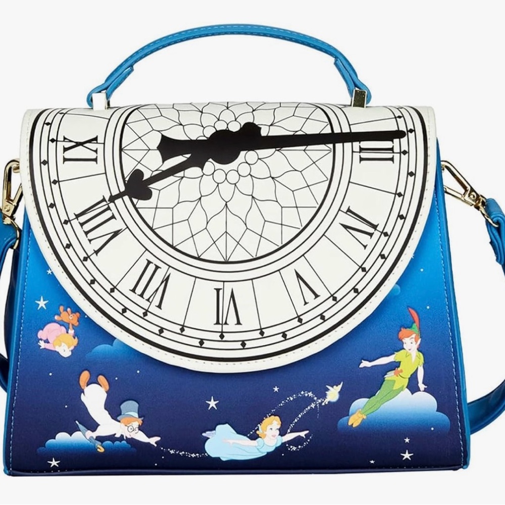 Loungefly Disney Peter Pan Glow Clock Crossbody Standard